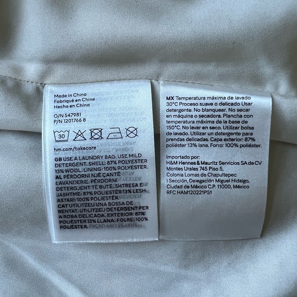 H&M Textured Tweed Weave Jacket Coat with Pearl Gold Buttons ✨ - Picture 6 of 7